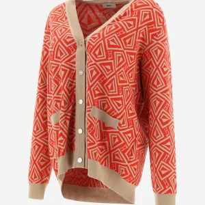 Cardigan In Geometric Monogram Jacquard>Herno Store