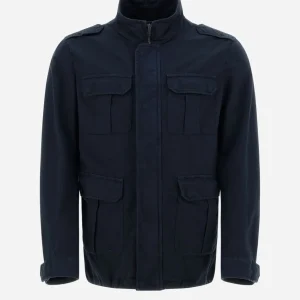 Field Jacket In Cotone E Lino Tinto In Capo>Herno Sale