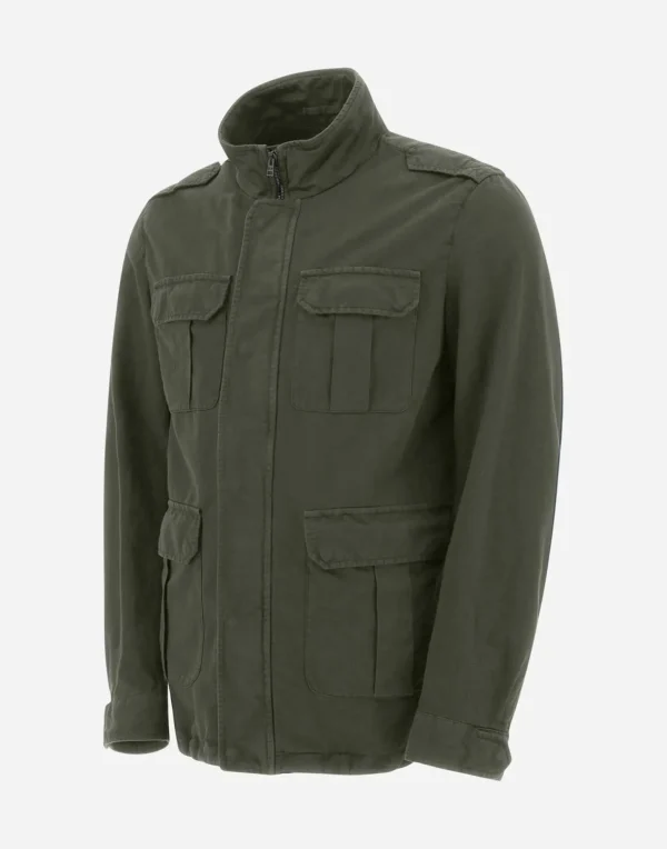 Field Jacket In Cotone E Lino Tinto In Capo>Herno New