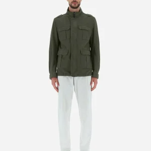 Field Jacket In Cotone E Lino Tinto In Capo>Herno New