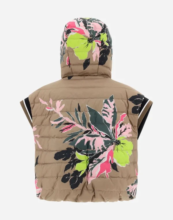 Gilet In Beta Flowers Reversibile A Nylon Ultralight E Nuage>Herno Online