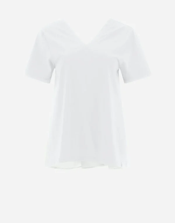 T-Shirt Con Scollo A V In Chic Cotton Jersey E New Techno Taffeta'>Herno Shop