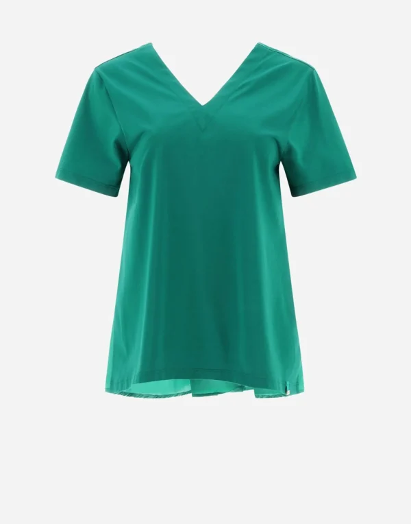 T-Shirt Con Scollo A V In Chic Cotton Jersey E New Techno Taffeta'>Herno Discount