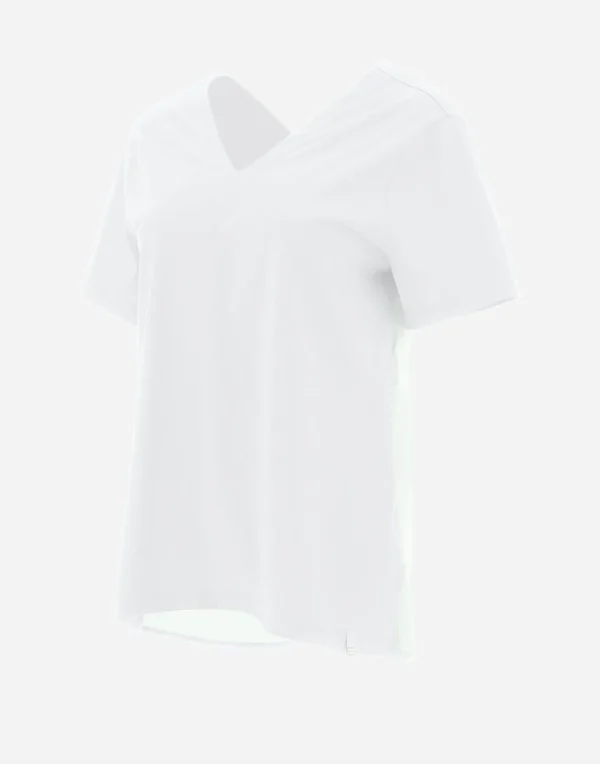 T-Shirt Con Scollo A V In Chic Cotton Jersey E New Techno Taffeta'>Herno Shop