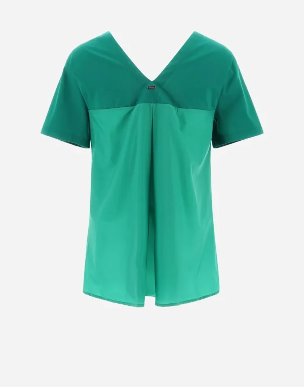 T-Shirt Con Scollo A V In Chic Cotton Jersey E New Techno Taffeta'>Herno Discount