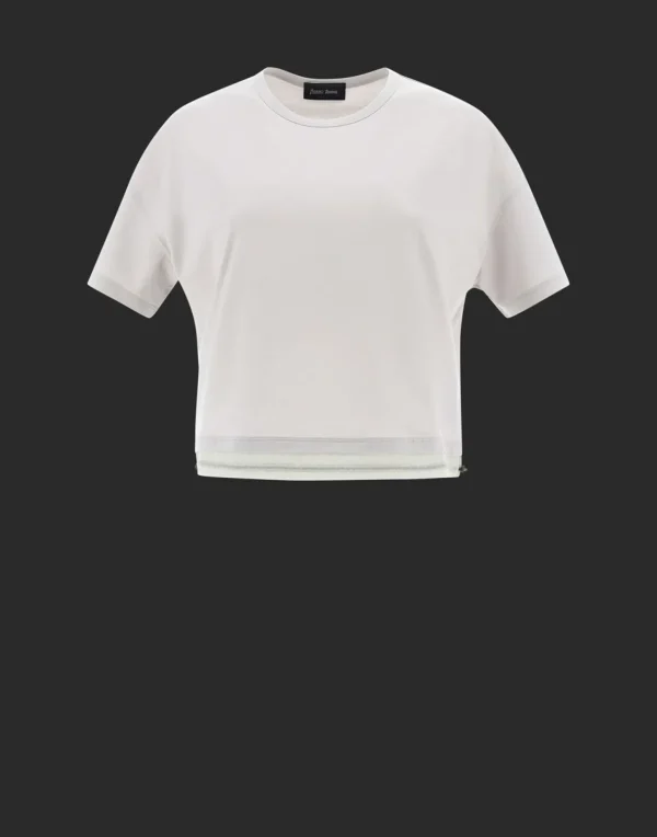 T-Shirt In Dynamic Interlock E Light Opalescent>Herno Fashion