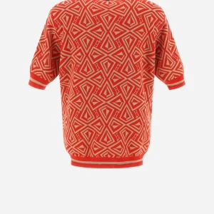 T-Shirt In Geometric Monogram Jacquard>Herno Outlet