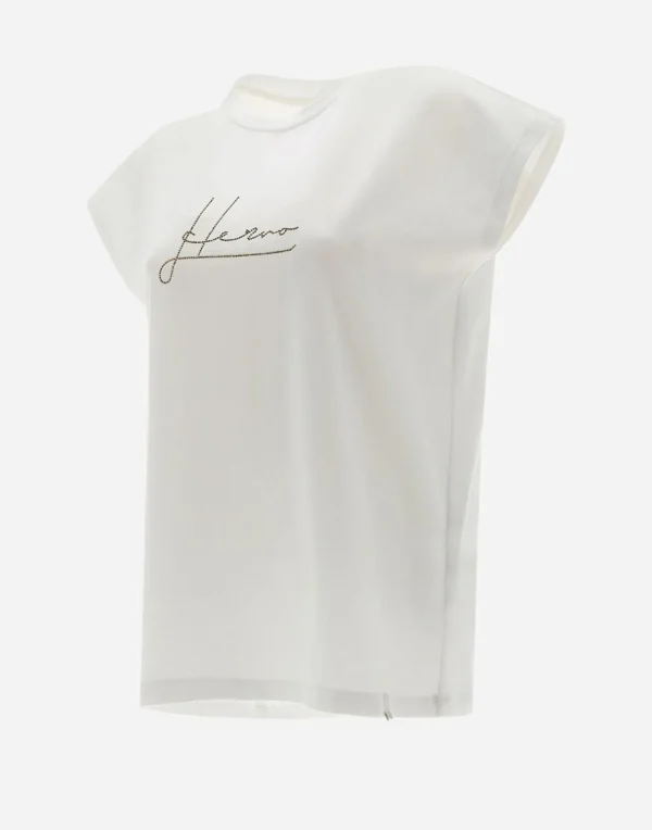 T-Shirt In Interlock Jersey Con Strass>Herno New