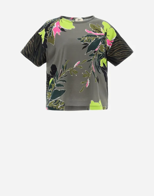 T-Shirt In Safari Patch Jersey>Herno Flash Sale