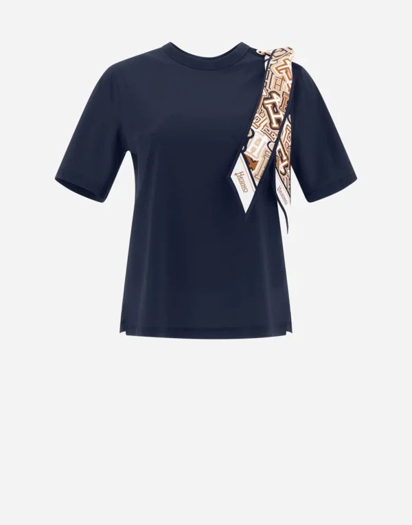 T-Shirt In Superfine Cotton Stretch E Bubble Foulard>Herno Outlet